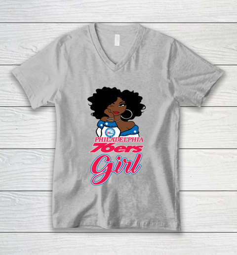 Philadelphia 76ers Girl NBA V-Neck T-Shirt 4