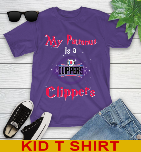 NBA Basketball Harry Potter My Patronus Is A LA Clippers Youth T-Shirt 3