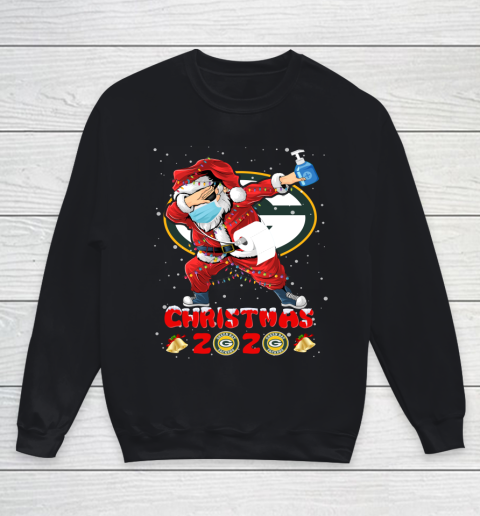 Green Bay Packers Funny Santa Claus Dabbing Christmas 2020 NFL Youth Sweatshirt