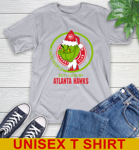 Atlanta Hawks NBA Christmas Grinch I Hate People But I Love My Favorite Basketball Team T-Shirt 6
