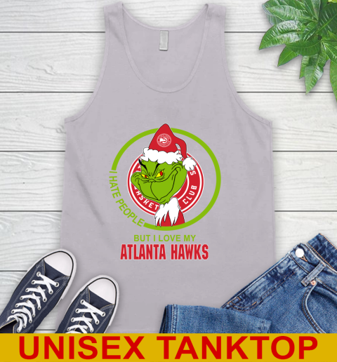 Atlanta Hawks NBA Christmas Grinch I Hate People But I Love My Favorite Basketball Team Tank Top 4