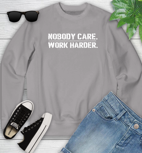 Lamar Jackson Nobody Cares Work Harder Youth Sweatshirt 3