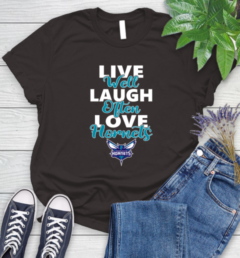 NBA Basketball Charlotte Hornets Live Well Laugh Often Love Shirt Women's T-Shirt 9