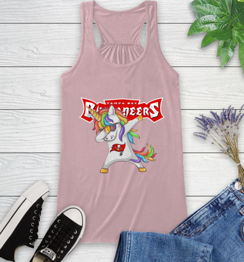 Tampa Bay Buccaneers NFL Football Funny Unicorn Dabbing Sports Racerback Tank 11