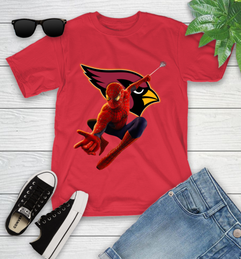 NFL Spider Man Avengers Endgame Football Arizona Cardinals Youth T-Shirt 10