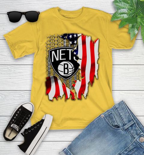 Brooklyn Nets NBA Basketball American Flag Youth T-Shirt 10