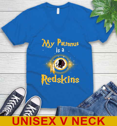 NFL Football Harry Potter My Patronus Is A Washington Redskins V-Neck T-Shirt 5