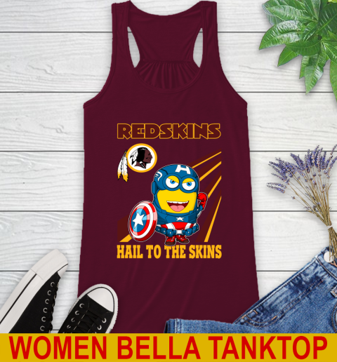 NFL Football Washington Redskins Captain America Marvel Avengers Minion Hail To The Skín Shirt Racerback Tank 2