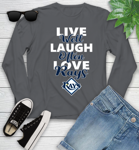 MLB Baseball Tampa Bay Rays Live Well Laugh Often Love Shirt Youth Long Sleeve 8