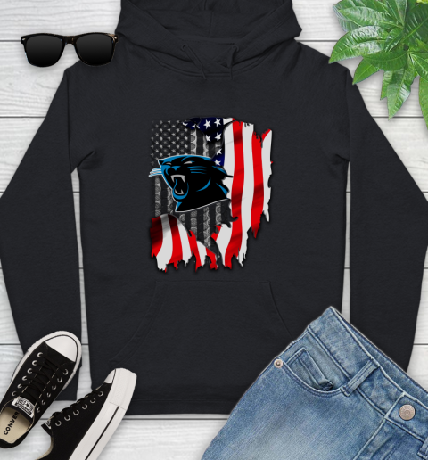 Carolina Panthers NFL Football American Flag Youth Hoodie