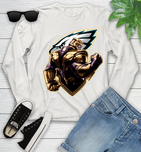 NFL Thanos Avengers Endgame Football Sports Philadelphia Eagles Youth Long Sleeve 12