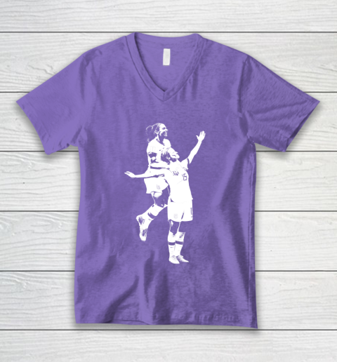 Megan Rapinoe and Alex Morgan Victory Pose  The White Stencil V-Neck T-Shirt 8