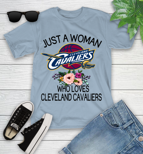 NBA Just A Woman Who Loves Cleveland Cavaliers Basketball Sports Youth T-Shirt 6