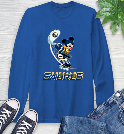 NHL Hockey Buffalo Sabres Cheerful Mickey Mouse Shirt Long Sleeve T-Shirt - Image 11