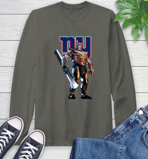 NFL Thanos Gauntlet Avengers Endgame Football New York Giants Long Sleeve T-Shirt 8