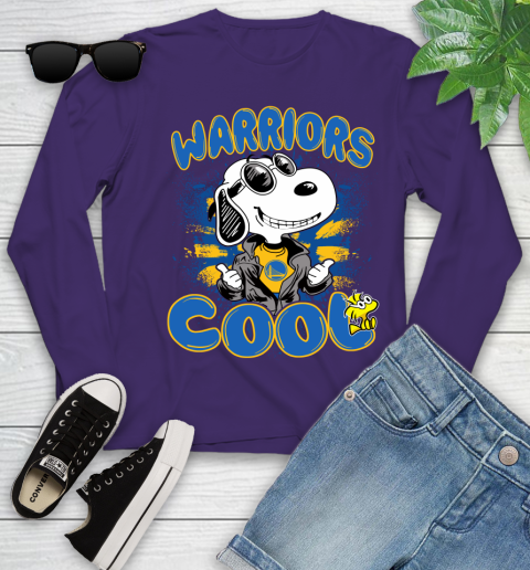 NBA Basketball Golden State Warriors Cool Snoopy Shirt Youth Long Sleeve 4