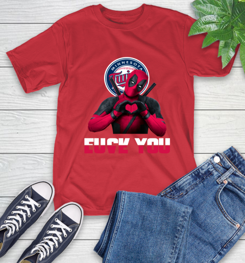 MLB Minnesota Twins Deadpool Love You Fuck You Baseball Sports T-Shirt 11
