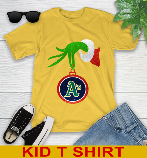 Oakland Athletics Grinch Merry Christmas MLB Baseball Youth T-Shirt 8