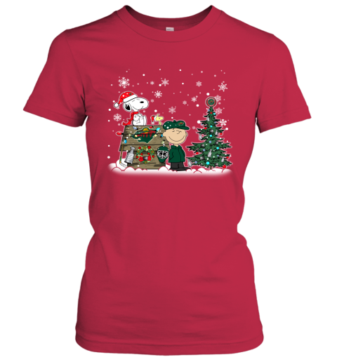 NHL Minnesota Wild Snoopy Charlie Brown Christmas Hockey Super Bowl Sports tPknLyyFTT8 ladies t shirt 20 95 151514 front red