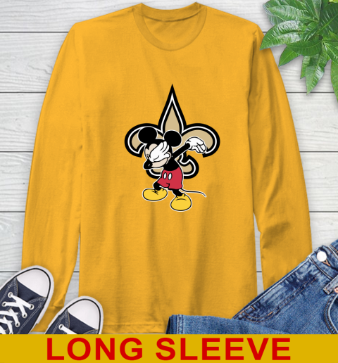 New Orleans Saints NFL Football Dabbing Mickey Disney Sports Long Sleeve T-Shirt 3