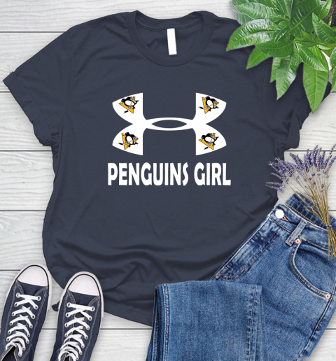 NHL Pittsburgh Penguins Girl Under Armour Hockey Sports Women's T-Shirt 14