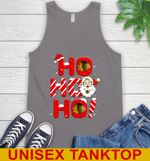 Chicago Blackhawks NHL Hockey Ho Ho Ho Santa Claus Merry Christmas Shirt Tank Top 6