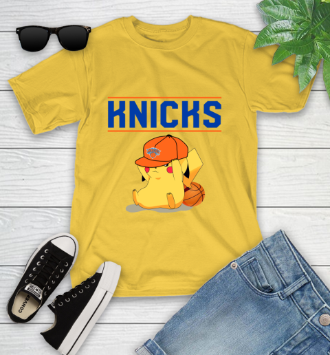NBA Pikachu Basketball Sports New York Knicks Youth T-Shirt 8