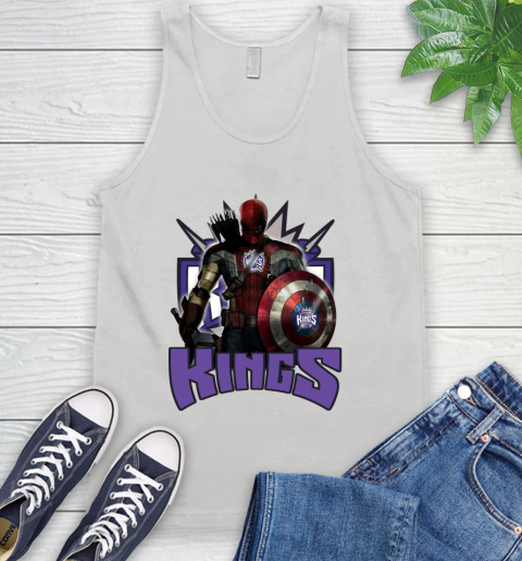 Sacramento Kings NBA Basketball Captain America Thor Spider Man Hawkeye Avengers Tank Top