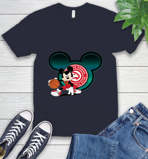 NBA Atlanta Hawks Mickey Mouse Disney Basketball V-Neck T-Shirt 3