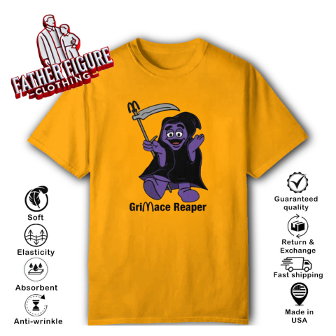 znry grimace reaper grim reaper classic t shirt 2 front gold