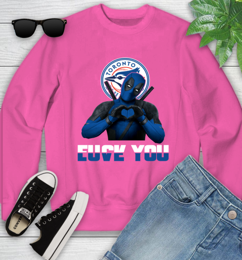 MLB Toronto Blue Jays Deadpool Love You Fuck You Baseball Sports Youth Sweatshirt 6