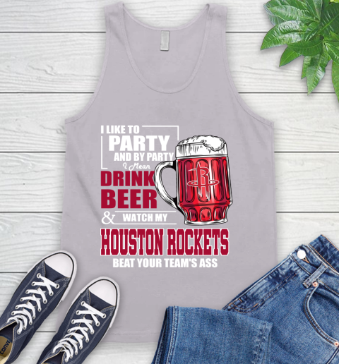 NBA Drink Beer and Watch My Houston Rockets Beat Your Team's Ass Basketball Tank Top 3