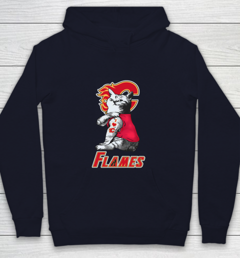 NHL My Cat Loves Calgary Flames Hockey Youth Hoodie 2
