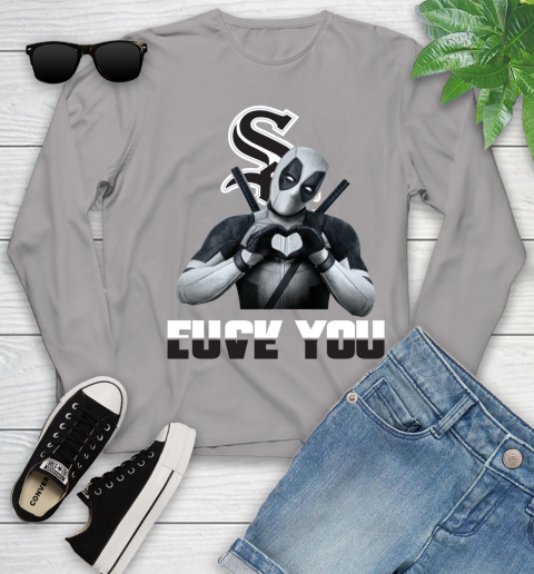 MLB Chicago White Sox Deadpool Love You Fuck You Baseball Sports Youth Long Sleeve 5