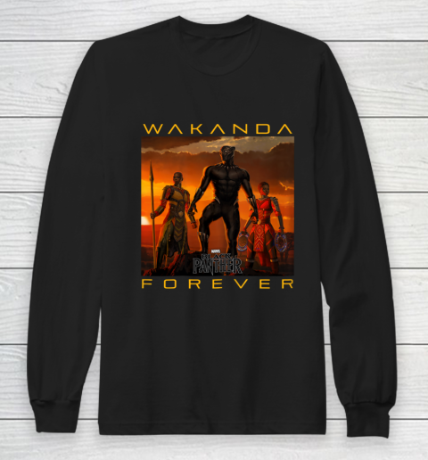 Marvel Black Panther Movie Wakanda Forever Graphic Long Sleeve T-Shirt