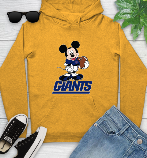 NFL Football New York Giants Cheerful Mickey Mouse Shirt Youth Hoodie 3