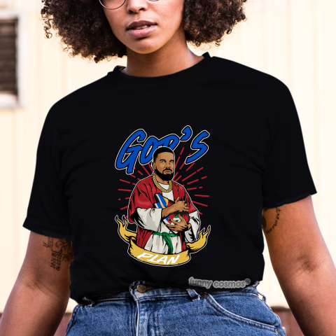 Air Jordan 1 Fearless Blue the Great Matching Sneaker Tshirt Frake God's Plan Red and Blue Jordan Tshirt