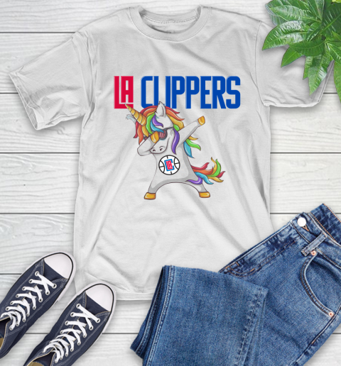 LA Clippers NBA Basketball Funny Unicorn Dabbing Sports T-Shirt