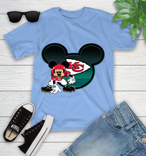 NFL Kansas City Chiefs Mickey Mouse Disney Football T Shirt Youth T-Shirt 11