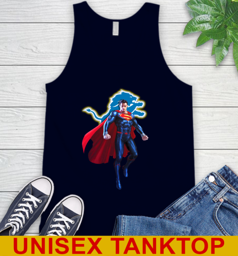 NFL Superman DC Sports Football Detroit Lions Tank Top - Image 4