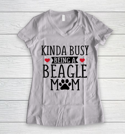 Mother's Day Funny Gift Ideas Apparel  Busy Beagle Mom  Beagle Mom Shirt Gift For Beagle Love T Sh Women's V-Neck T-Shirt