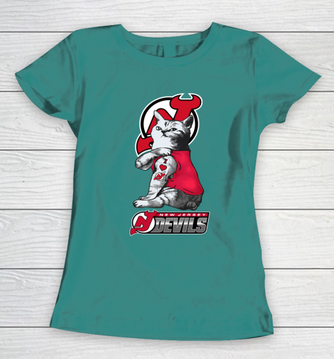 NHL My Cat Loves New Jersey Devils Hockey Women's T-Shirt 10