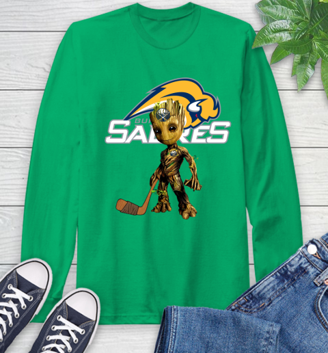 Buffalo Sabres NHL Hockey Groot Marvel Guardians Of The Galaxy Long Sleeve T-Shirt 7