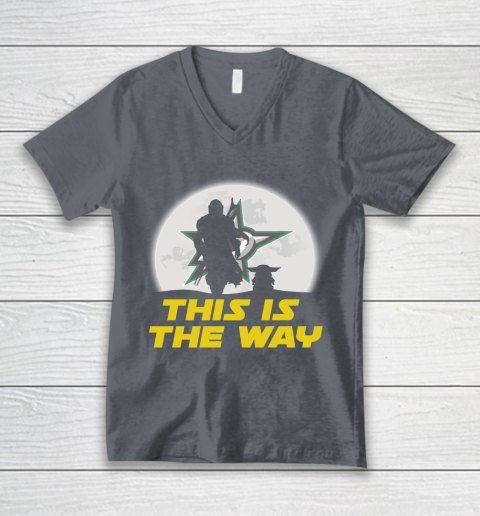 Dallas Stars NHL Ice Hockey Star Wars Yoda And Mandalorian This Is The Way V-Neck T-Shirt 4