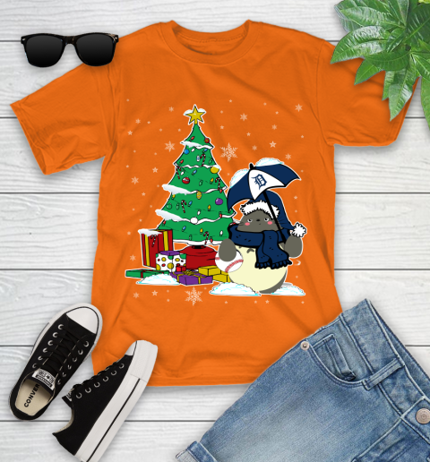 Detroit Tigers MLB Baseball Cute Tonari No Totoro Christmas Sports Youth T-Shirt 9