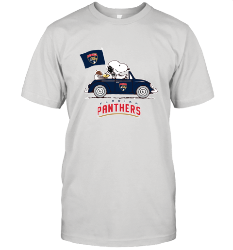 Snoopy And Woodstock Ride The Floria Panthers Car NFL Unisex Jersey Tee