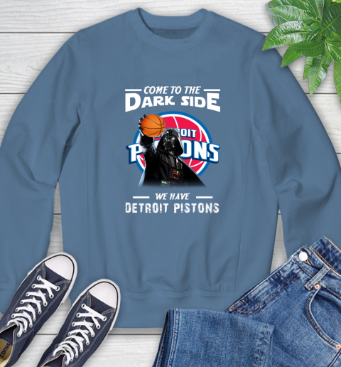 NBA Come To The Dark Side We Have Detroit Pistons Star Wars Darth Vader Basketball Sweatshirt 8