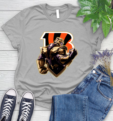 NFL Thanos Avengers Endgame Football Sports Cincinnati Bengals Women's T-Shirt 5