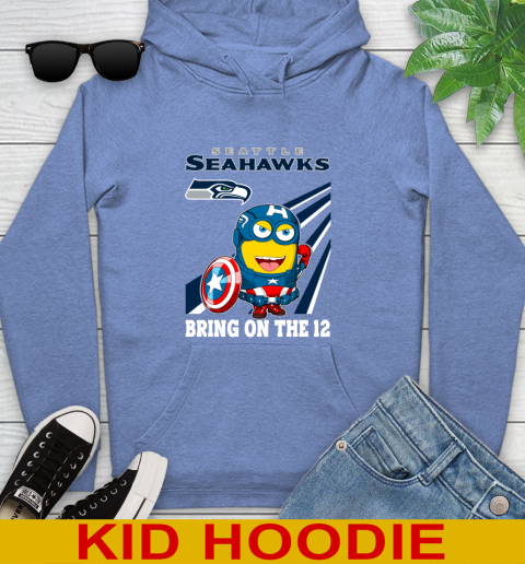 NFL Football Seattle Seahawks Captain America Marvel Avengers Minion Shirt Youth Hoodie 12