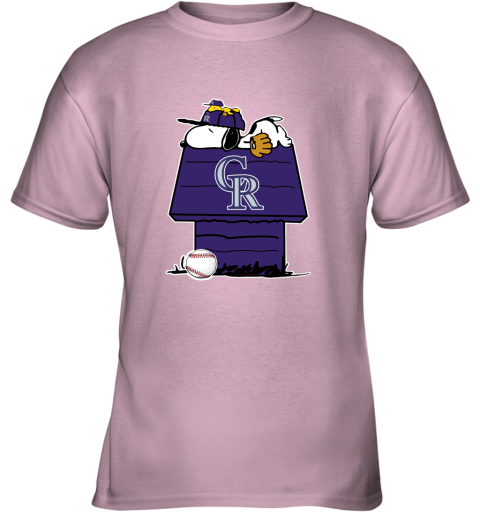 Colorado Rockies Snoopy And Woodstock Resting Together MLB Youth T-Shirt
